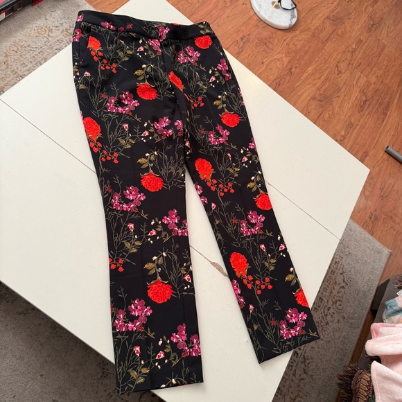 Cynthia Rowley Tropical Floral Ankle Pants Print Boho Maximalist Vibrant Summer - Picture 4 of 8